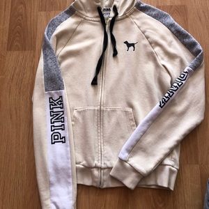 Yellow victorious secret pink zip up hoodie